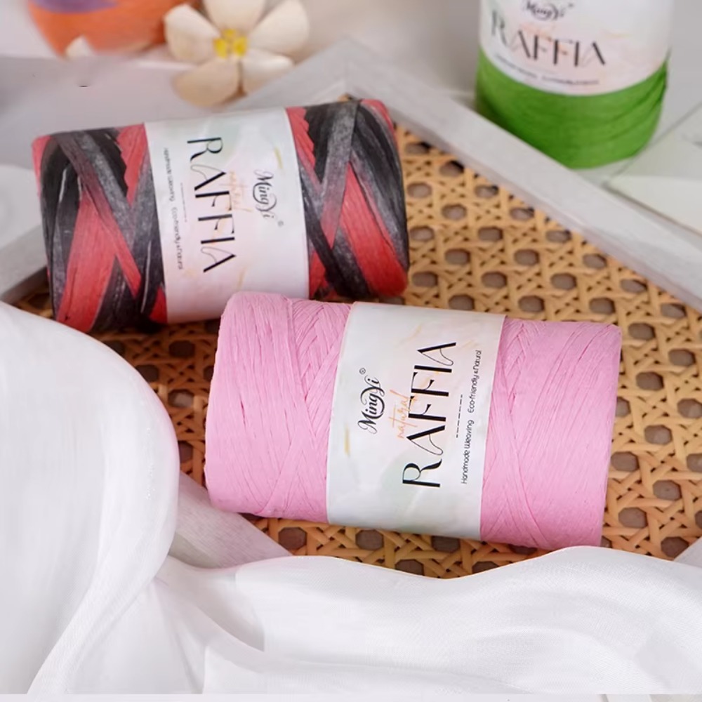 Crochet Bag Raffia - Wielokolorowa włóczka rafia DIY, ręcznie robiona