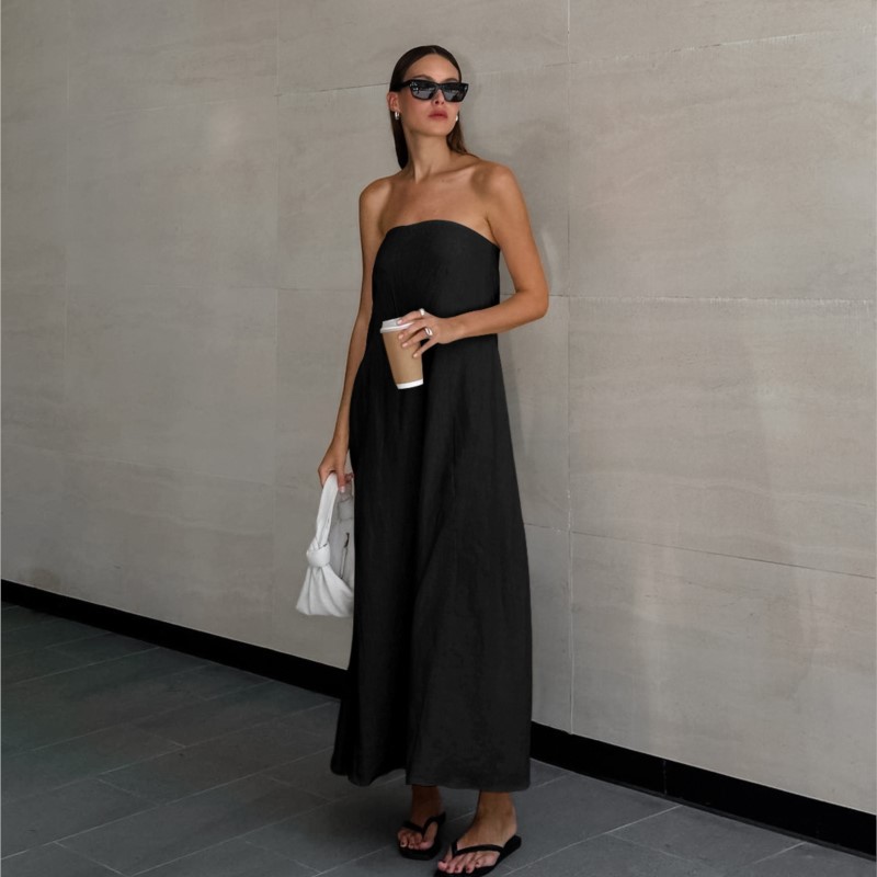 Moda Elegancka Prosta Konstruk – Linen Dress Wrap recenzja i cena