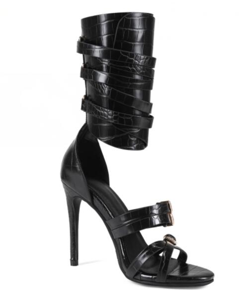 Seksowne czarne skórzane sanda – Sandal Strappy Heeled recenzja i cena