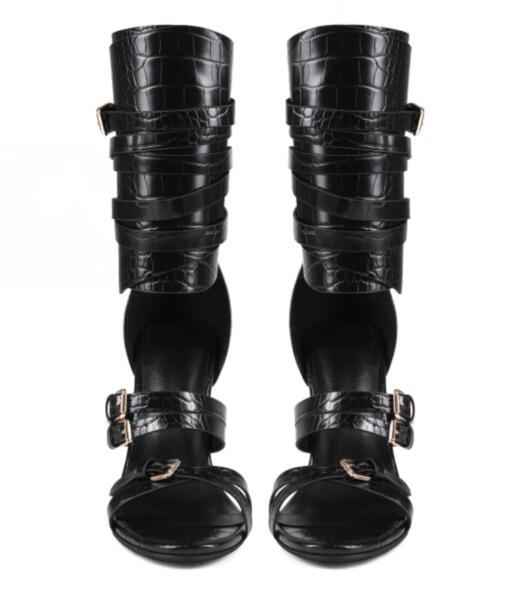 Seksowne czarne skórzane sanda – Sandal Strappy Heeled recenzja i cena