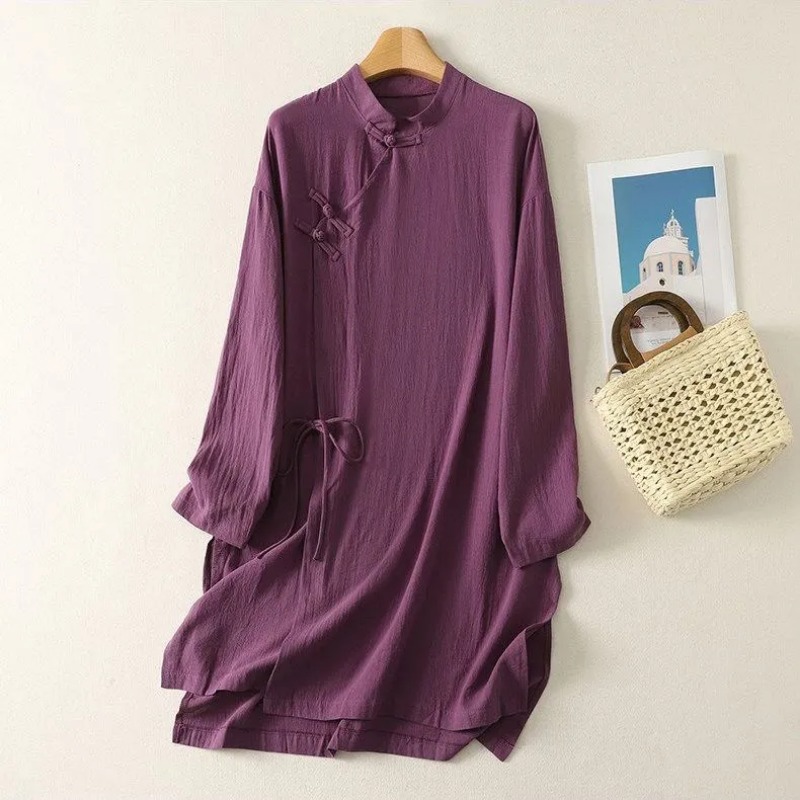 Damska lniana tunika w stylu c – Linen Dress Wrap recenzja i cena