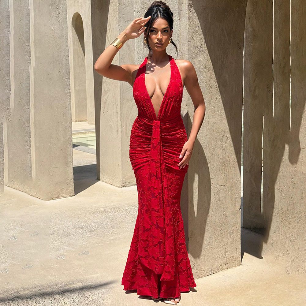 Seksowna sukienka damska z głę – Linen Dress Wrap recenzja i cena