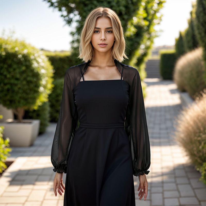 Jednokolorowy szyfonowy szal L – Blouse Off Shoulder recenzja i cena