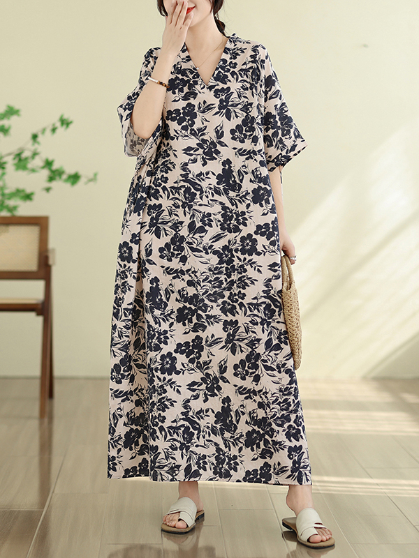 Letnia Sukienka w Kwiaty w Sty – Linen Dress Wrap recenzja i cena